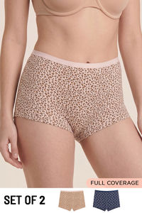 Zivame Regular Rise Full Coverage Boyshort (Pack of 2) - Multicolor — thumbnail 1
